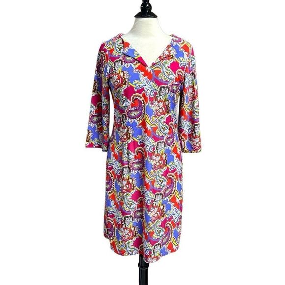 Jude Connally Women’s Multi 3/4 Sleeve Dress Size Large - Picture 1 of 6